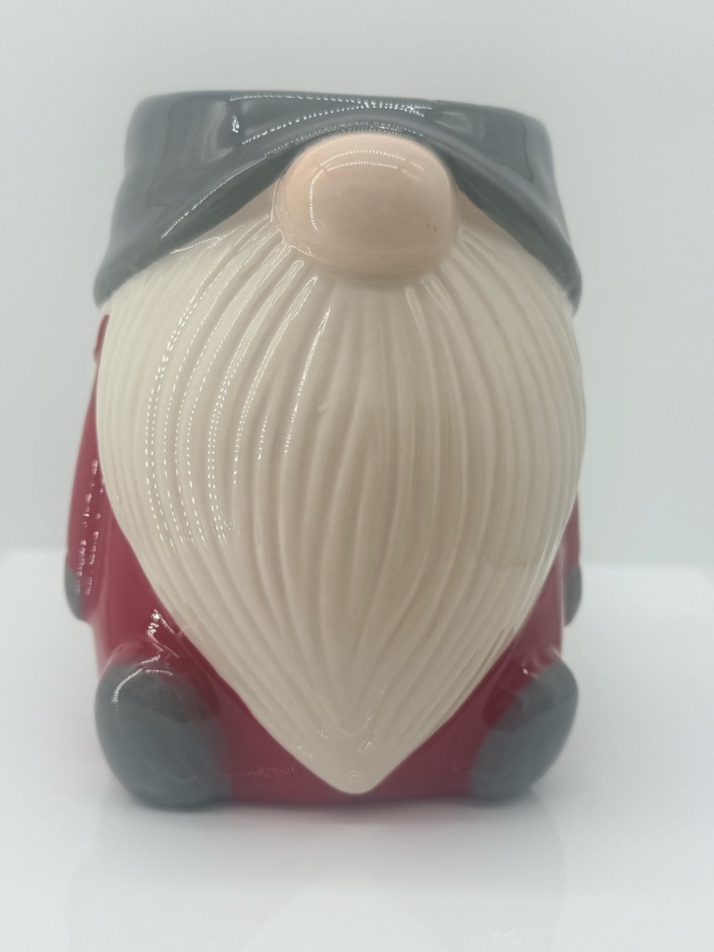 Pottery Barn Red and Gray Ceramic Gnome Accent
